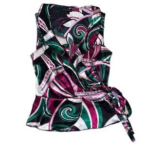 𝅺TAKARA tank top blouse with tie on the side size small